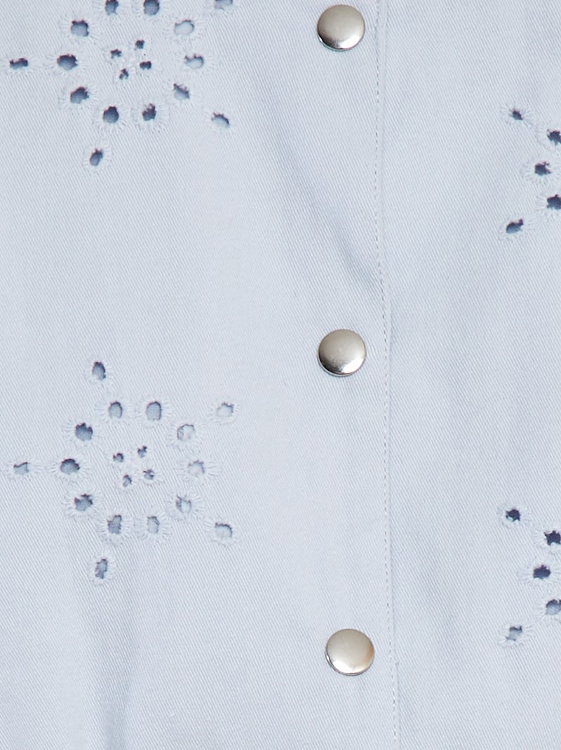 Cazadora con bordado inglés AZUL - Kiabi