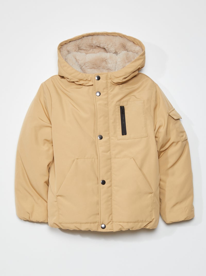 Cazadora con capucha BEIGE - Kiabi