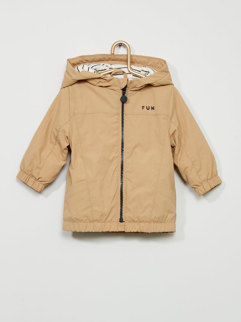 Cazadora con capucha BEIGE - Kiabi