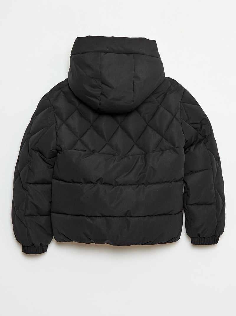 Cazadora con capucha y forro polar Negro - Kiabi