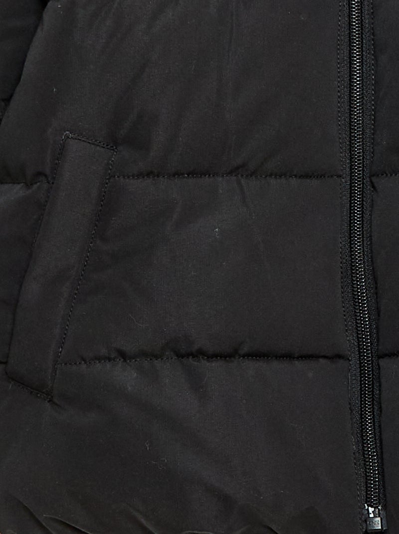 Cazadora con capucha y forro polar Negro - Kiabi