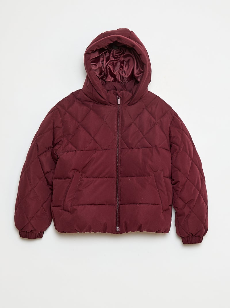 Cazadora con capucha y forro polar Rojo - Kiabi
