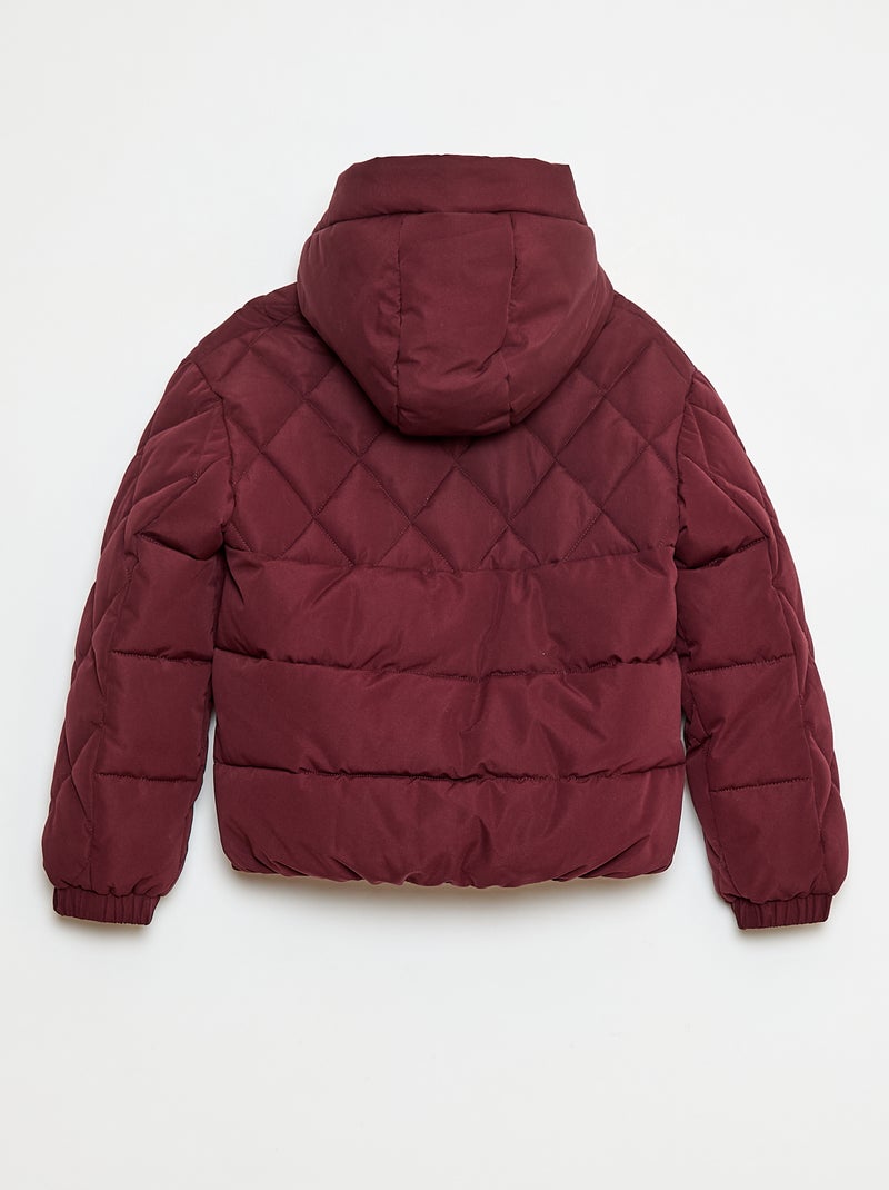 Cazadora con capucha y forro polar Rojo - Kiabi