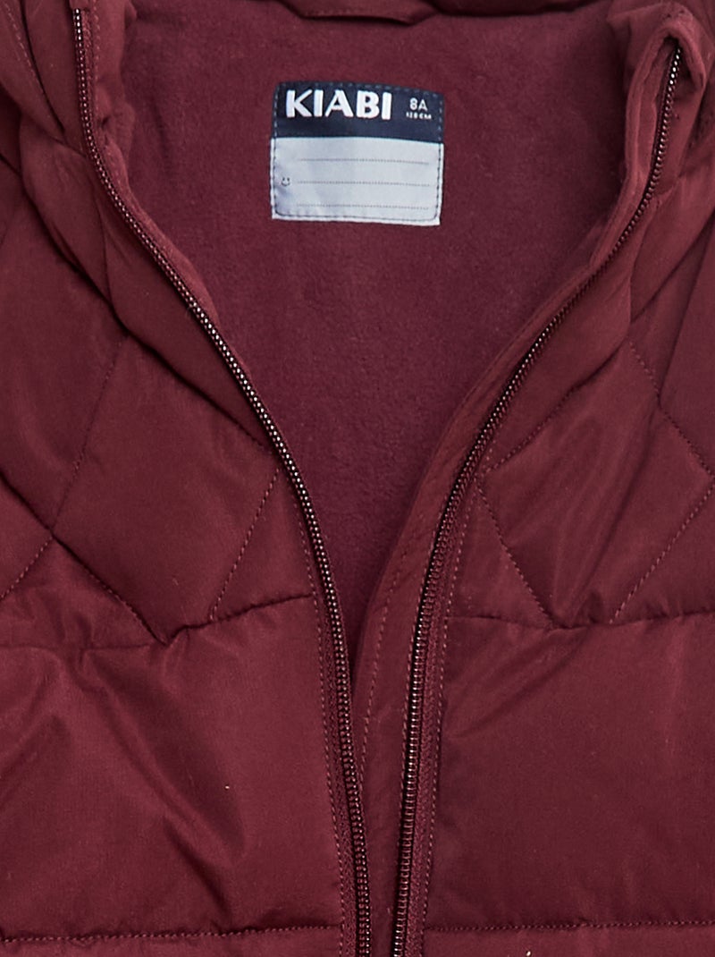 Cazadora con capucha y forro polar Rojo - Kiabi