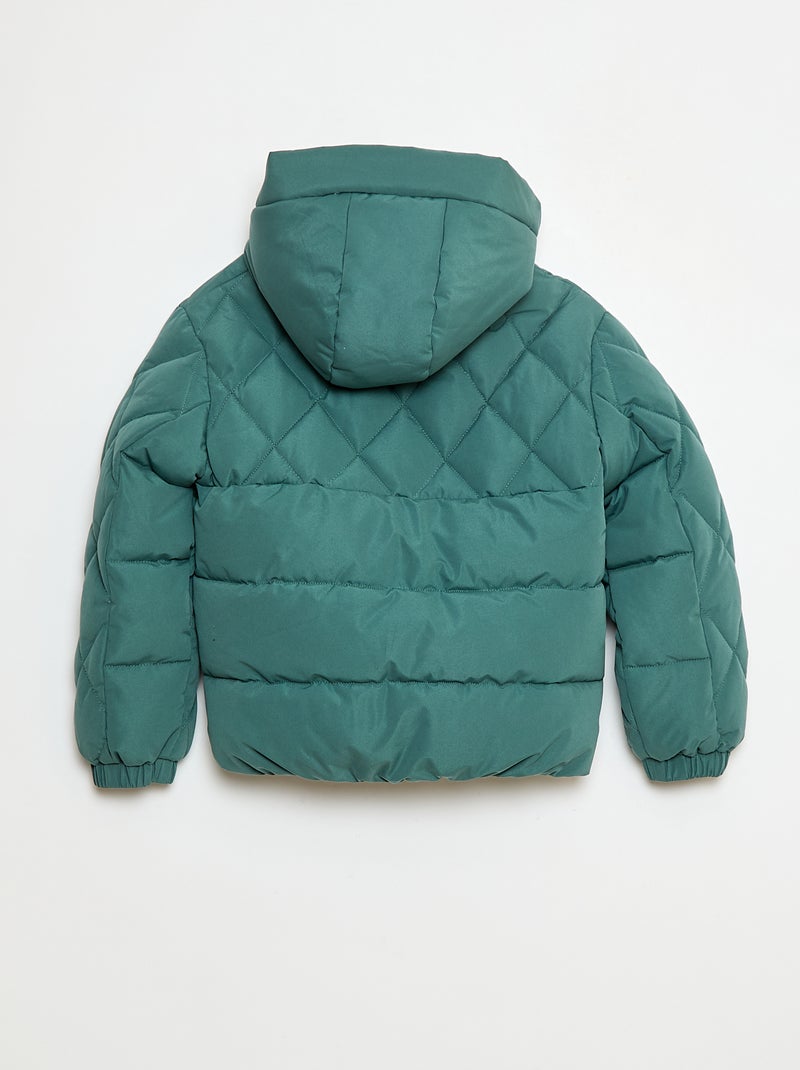 Cazadora con capucha y forro polar Verde - Kiabi