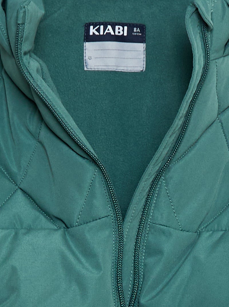 Cazadora con capucha y forro polar Verde - Kiabi