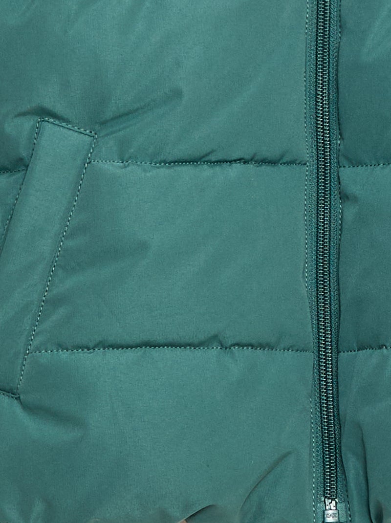 Cazadora con capucha y forro polar Verde - Kiabi