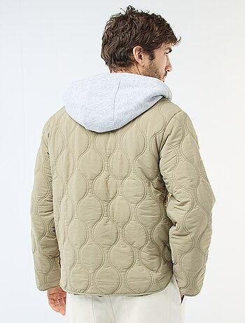 Cazadora con capucha y pechera de felpa extraíble