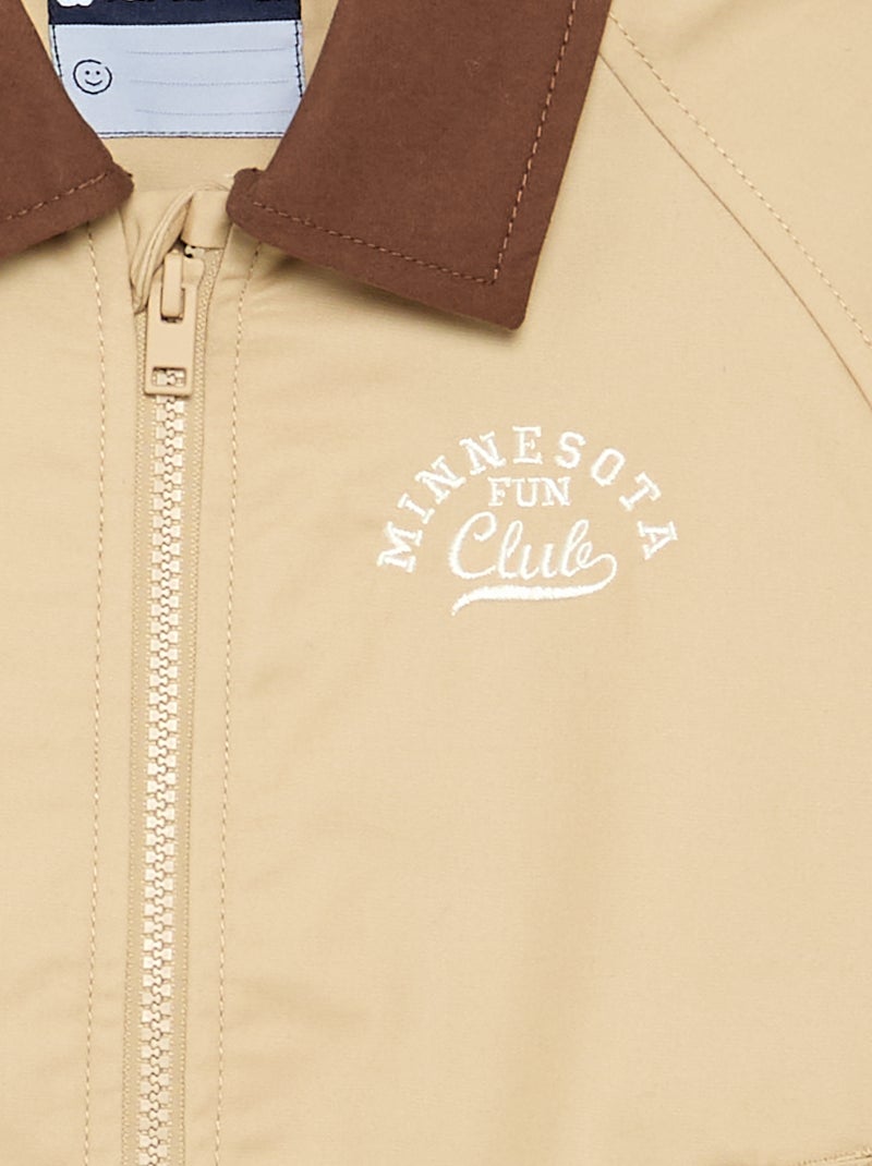 Cazadora con cremallera Beige - Kiabi