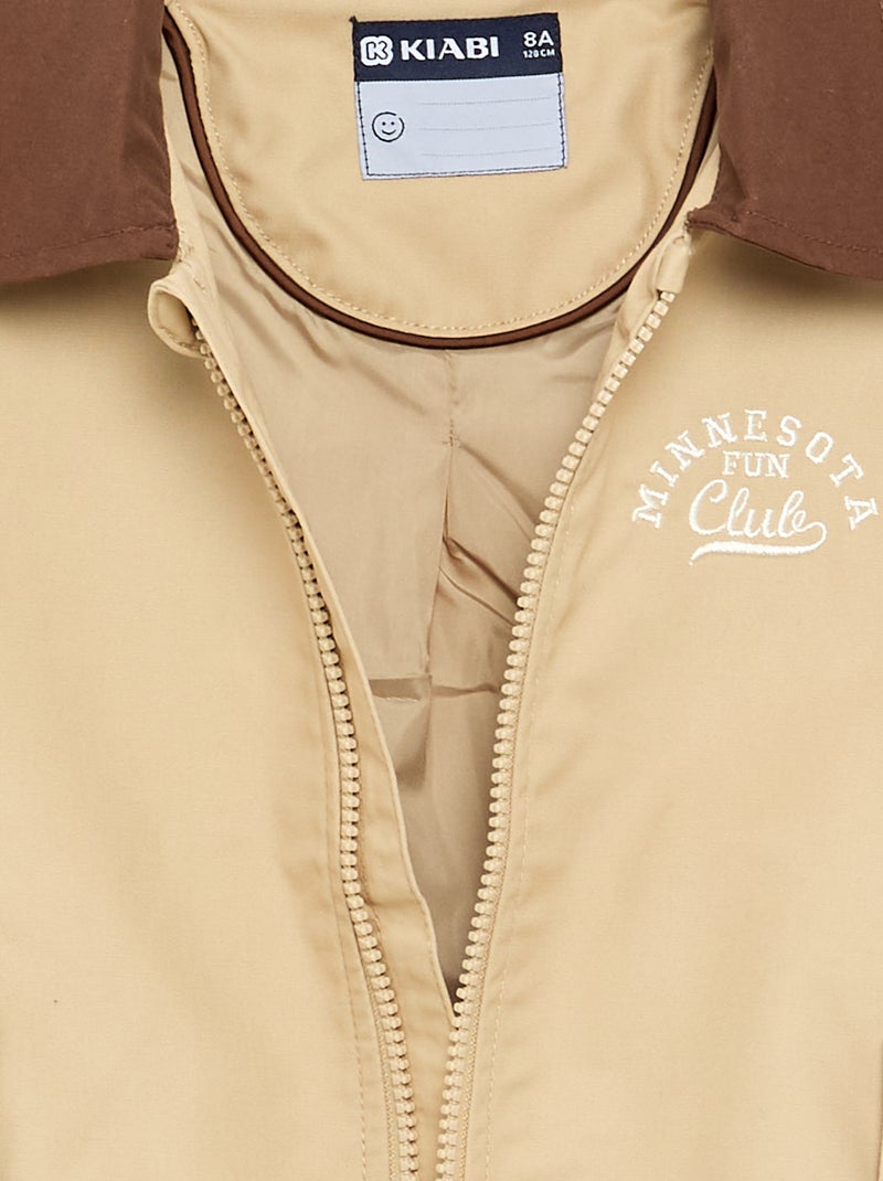 Cazadora con cremallera Beige - Kiabi