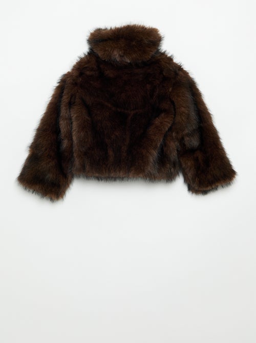 Cazadora con cremallera de pelo sintético - Kiabi Cazadora con cremallera de pelo sintético - Kiabi