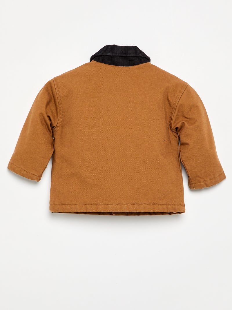Cazadora con cuello en contraste de terciopelo Marron - Kiabi