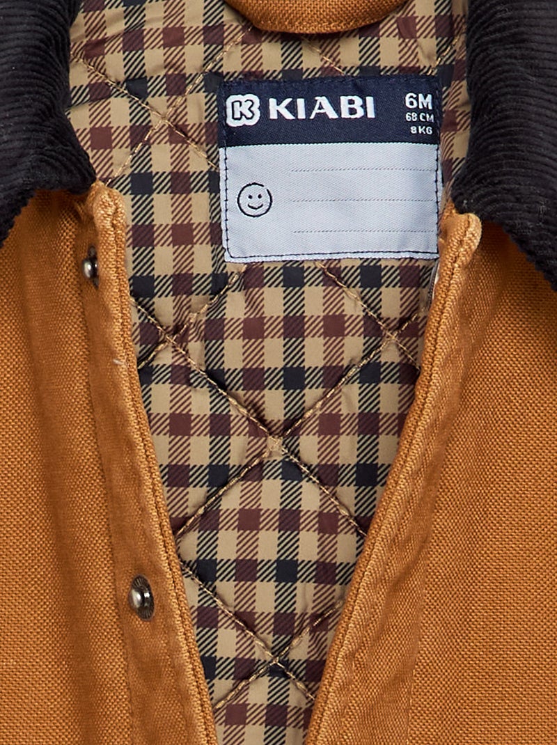Cazadora con cuello en contraste de terciopelo Marron - Kiabi