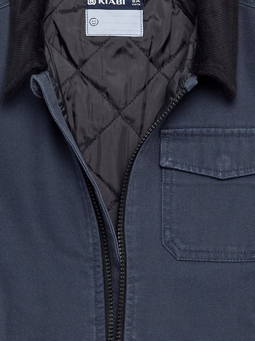 Cazadora corta con cuello de terciopelo en contraste - Kiabi