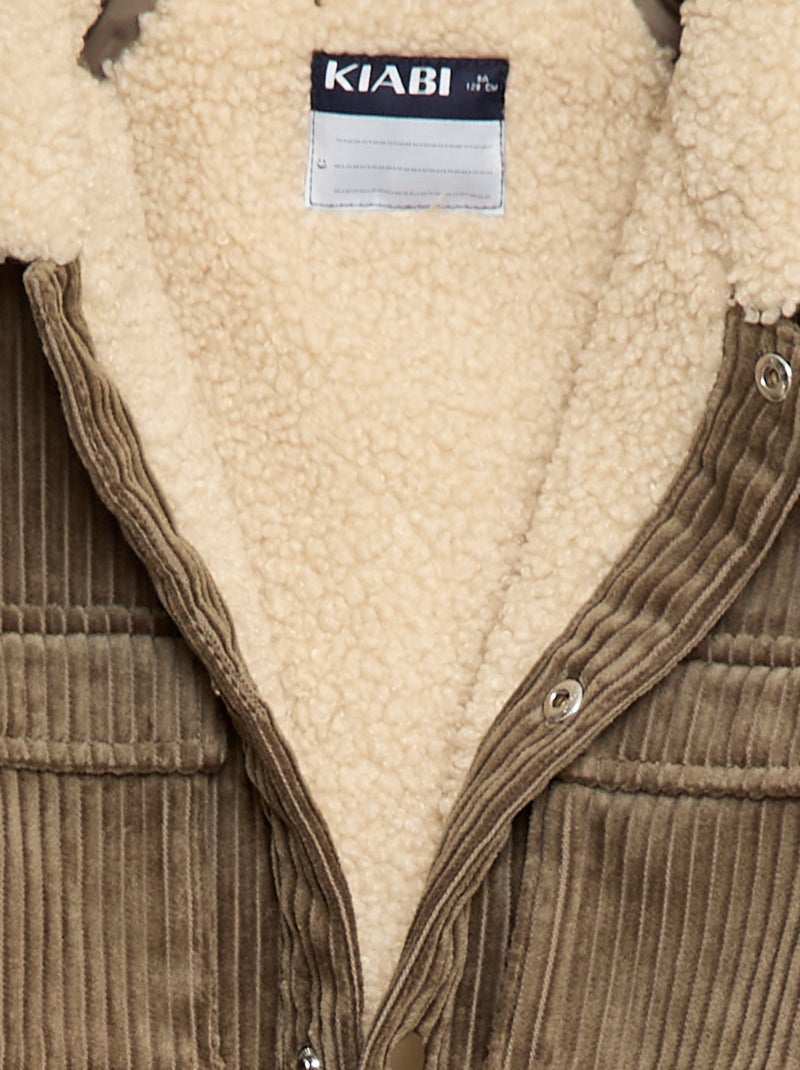 Cazadora corta de pana Kaki - Kiabi
