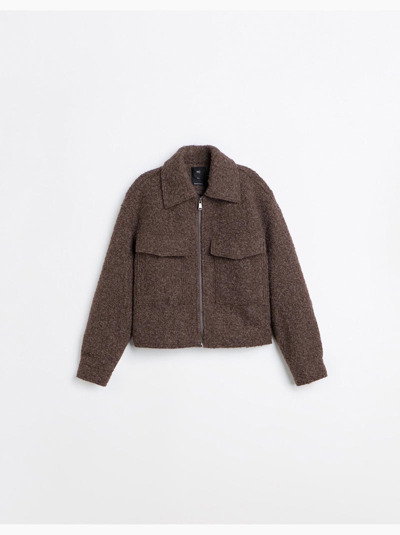 Cazadora corta efecto bouclé, mo fashion Marrón - Kiabi