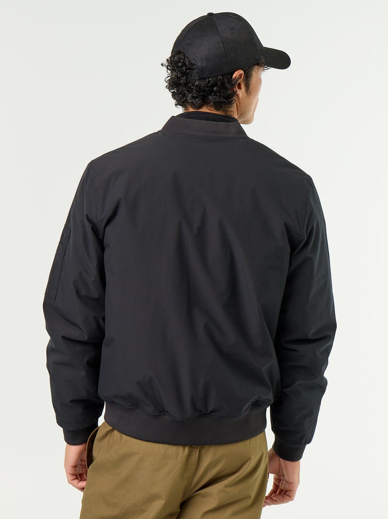 Cazadora corta estilo aviador Negro - Kiabi