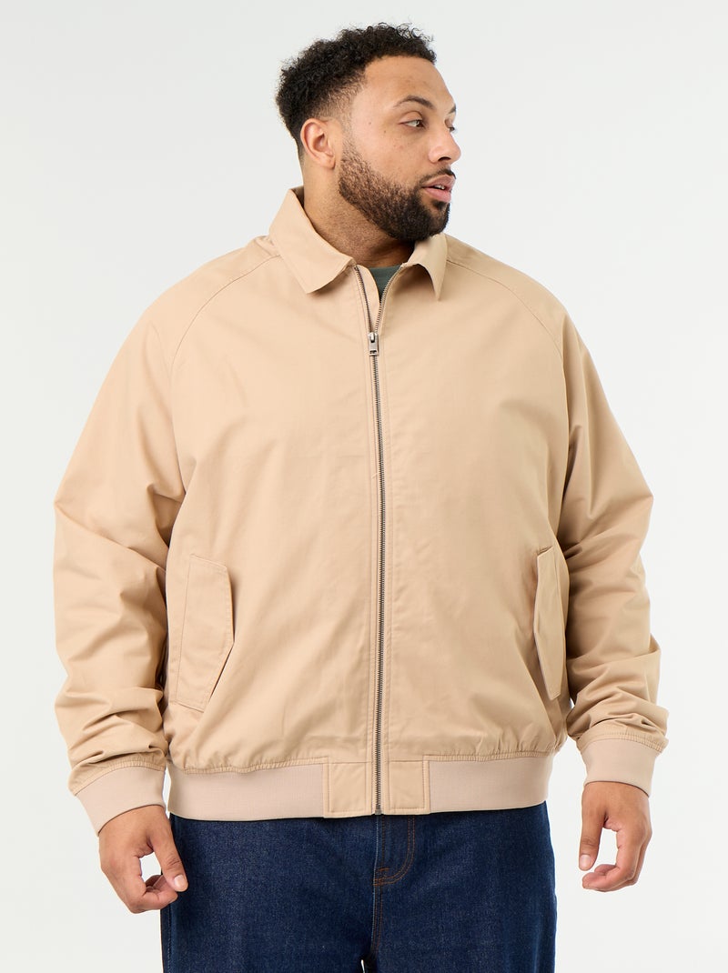 Cazadora corta lisa Beige - Kiabi