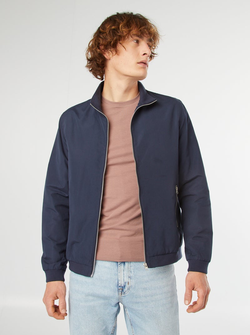 Cazadora corta lisa con cremallera 'Produkt' AZUL - Kiabi