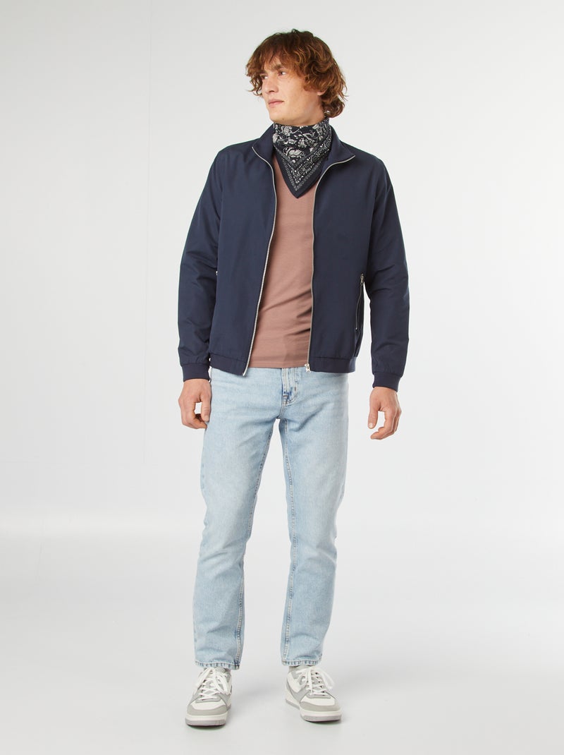 Cazadora corta lisa con cremallera 'Produkt' AZUL - Kiabi