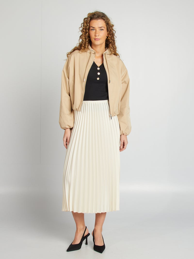 Cazadora corta oversize BEIGE - Kiabi