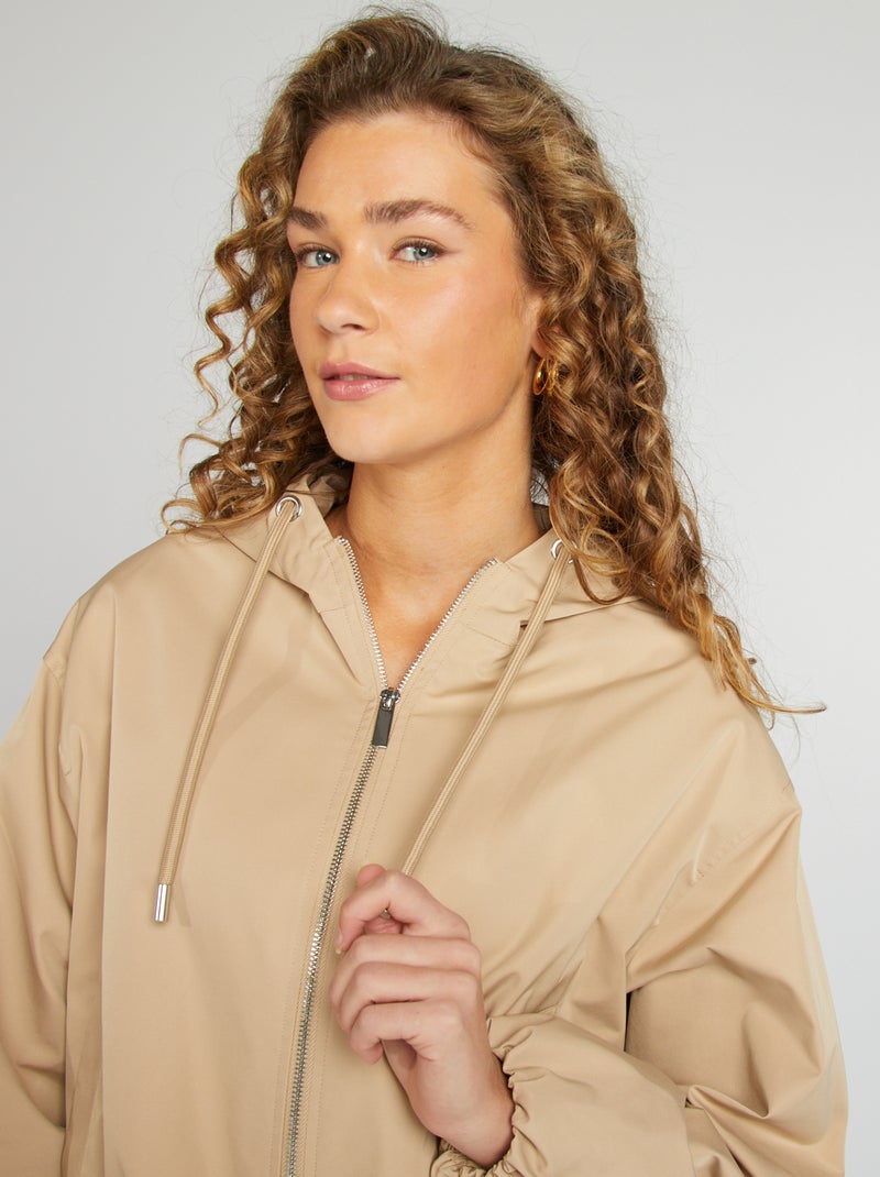 Cazadora corta oversize BEIGE - Kiabi