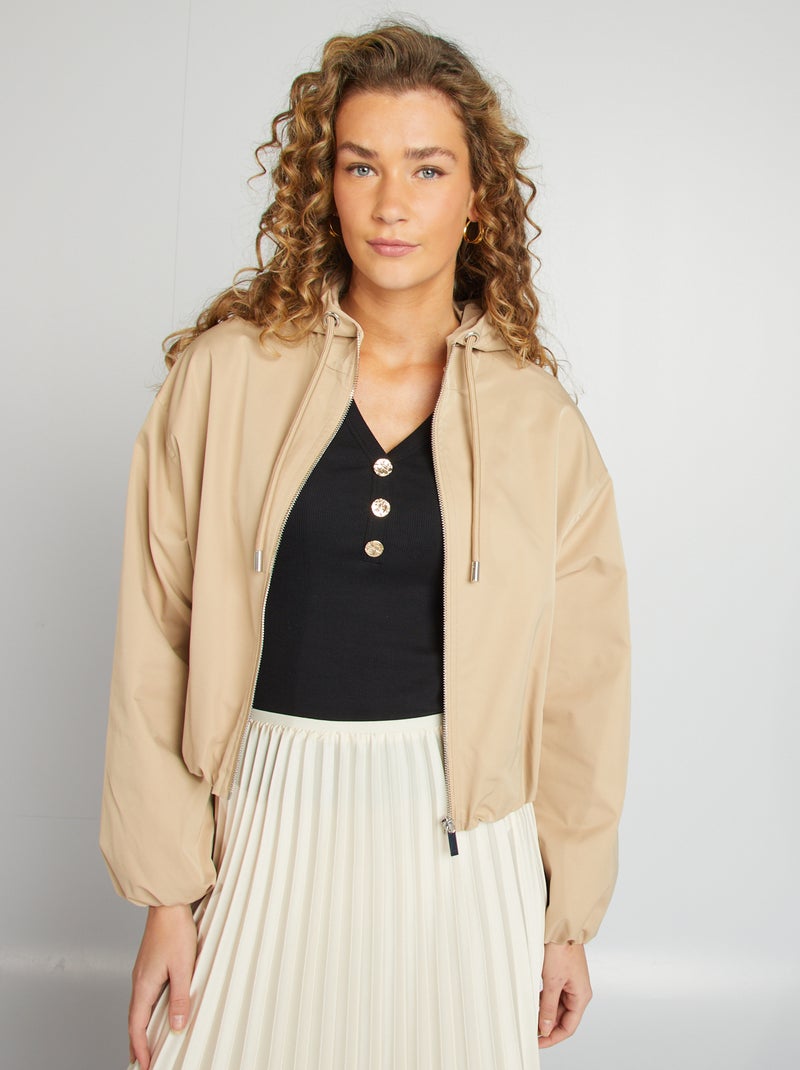 Cazadora corta oversize BEIGE - Kiabi