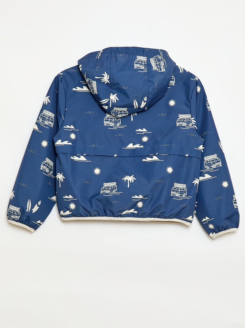 Cazadora cortavientos con capucha Azul - Kiabi