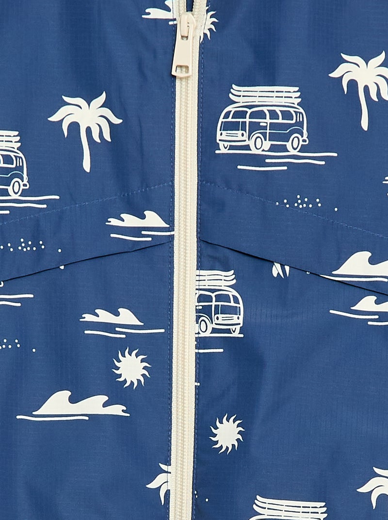 Cazadora cortavientos con capucha Azul - Kiabi