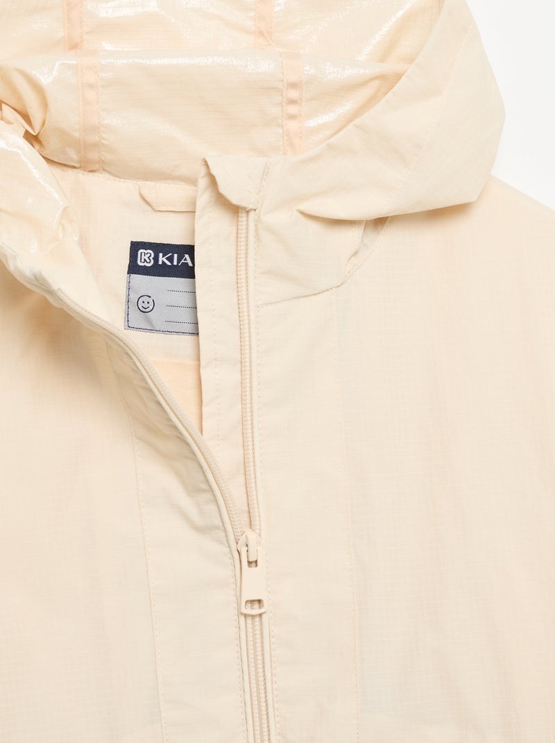 Cazadora cortavientos con capucha Beige - Kiabi