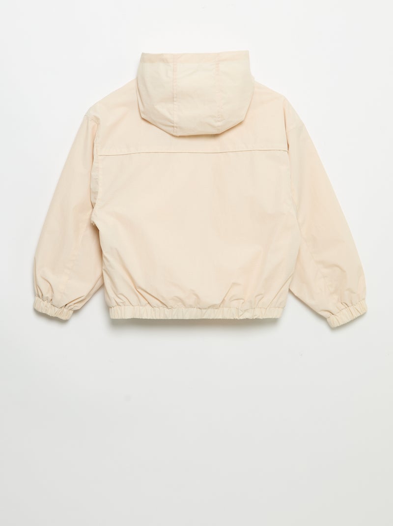 Cazadora cortavientos con capucha Beige - Kiabi