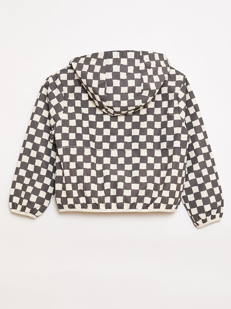 Cazadora cortavientos con capucha Gris - Kiabi