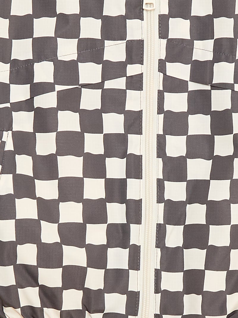 Cazadora cortavientos con capucha Gris - Kiabi