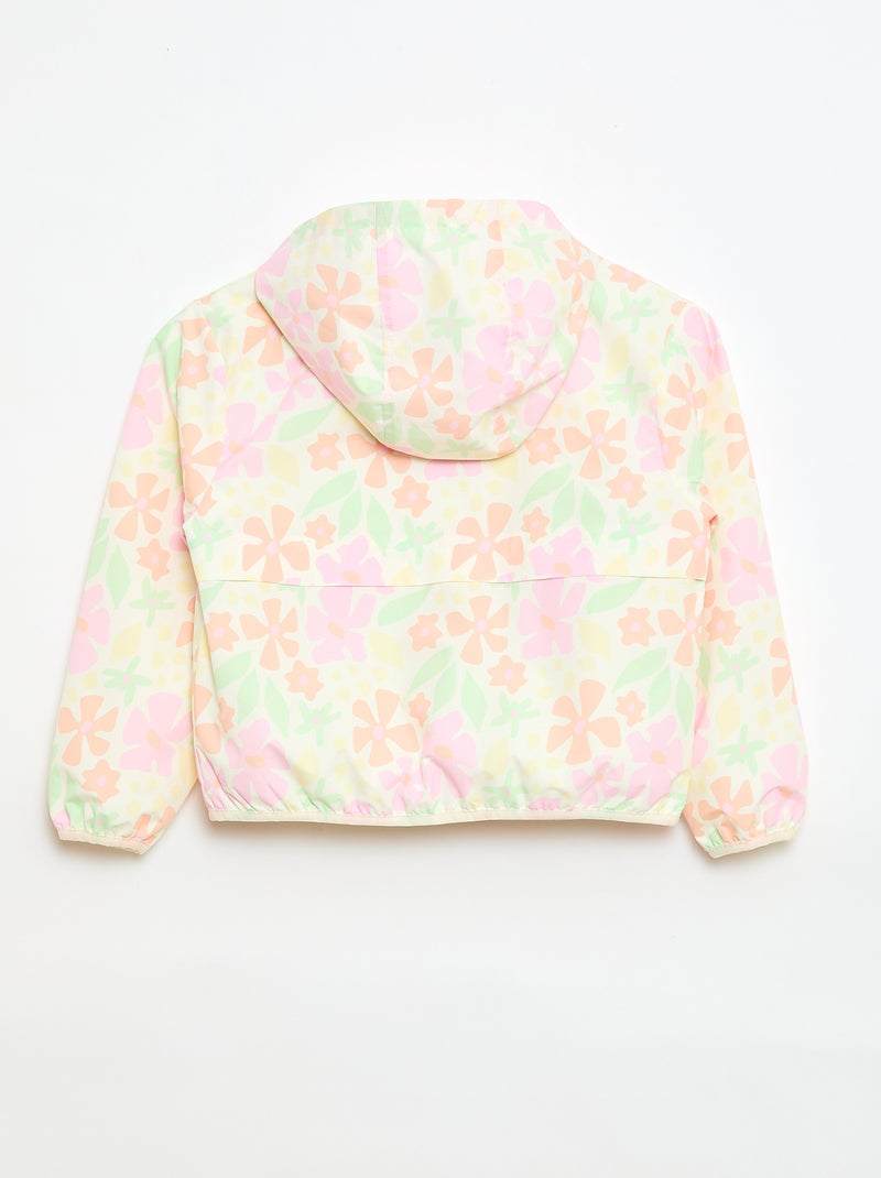 Cazadora cortavientos con capucha y estampado Blanco - Kiabi