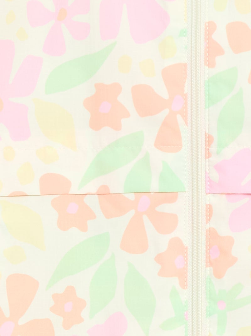 Cazadora cortavientos con capucha y estampado Blanco - Kiabi