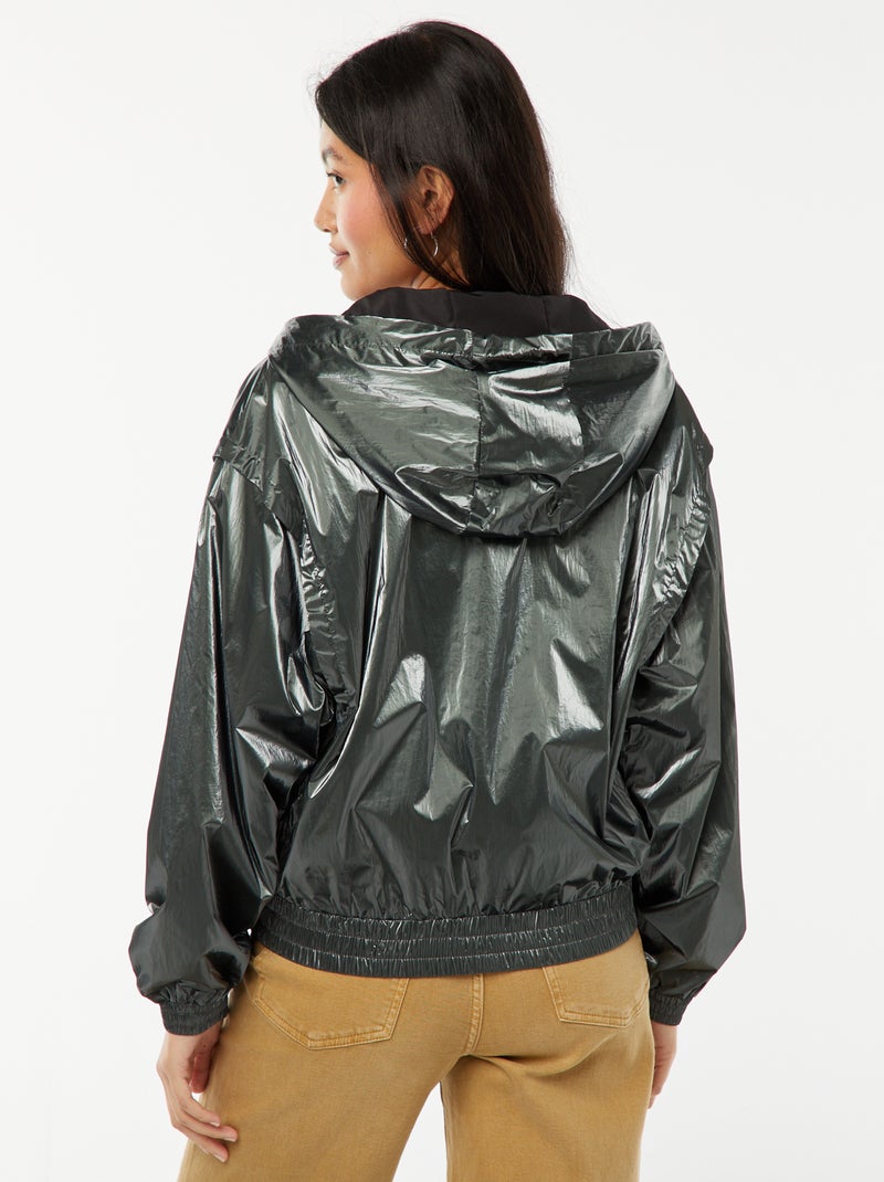 Cazadora cortavientos metalizada Verde - Kiabi