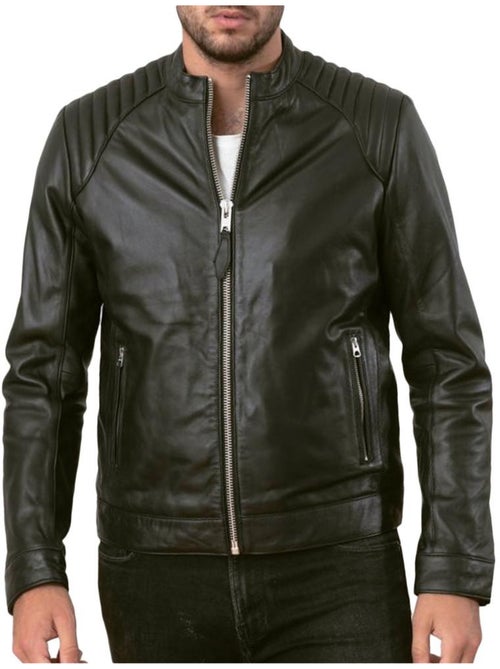 Cazadora Cuero Hombre Schott - Kiabi