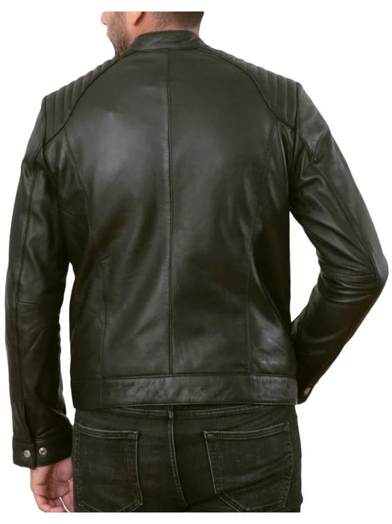 Cazadora Cuero Hombre Schott Negro - Kiabi
