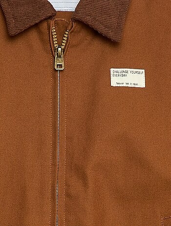 Cazadora de algodón con cuello de canalé