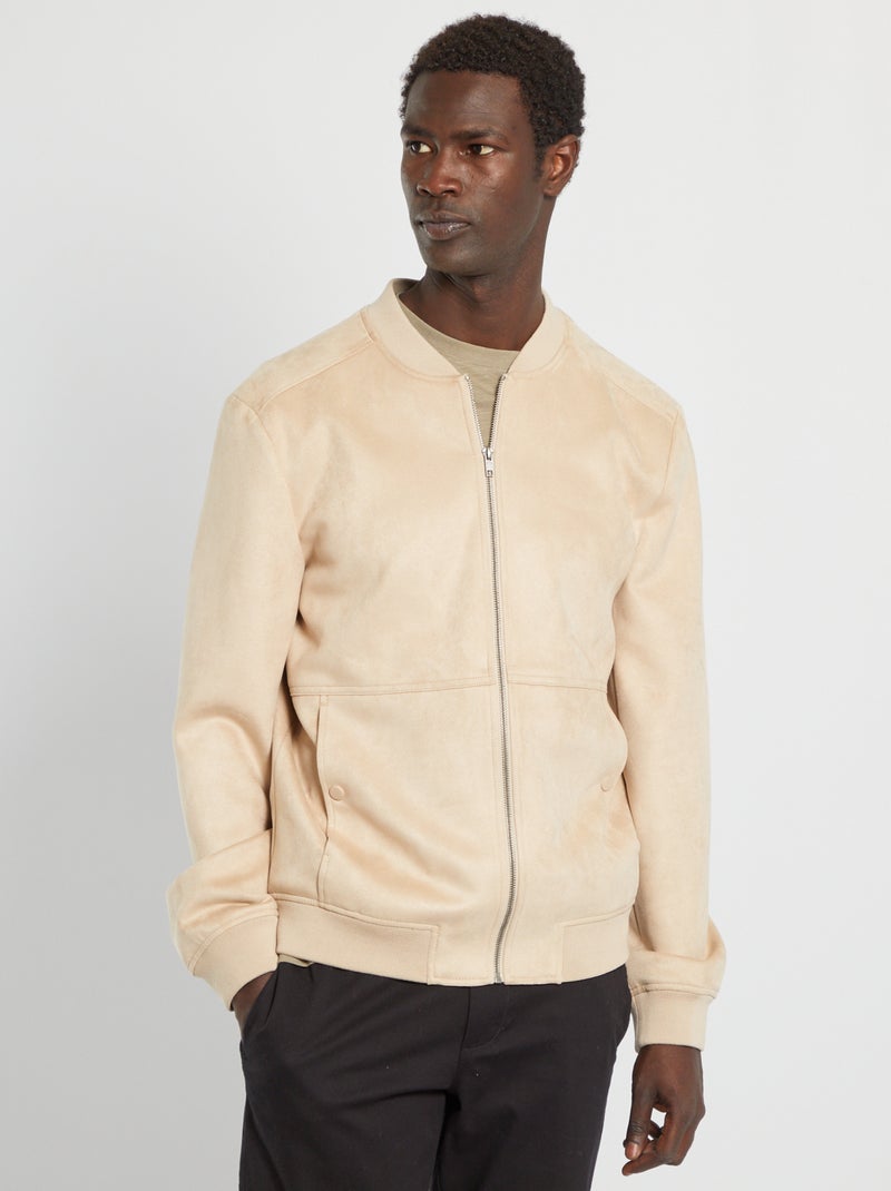 Cazadora de antelina BEIGE - Kiabi