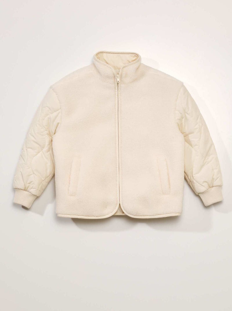 Cazadora de borreguito estilo anorak BLANCO - Kiabi