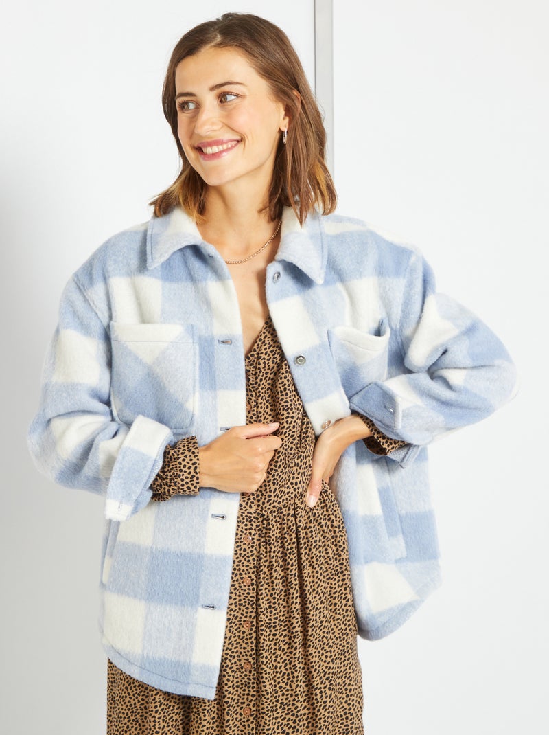 Cazadora de cuadros estilo sobrecamisa AZUL - Kiabi