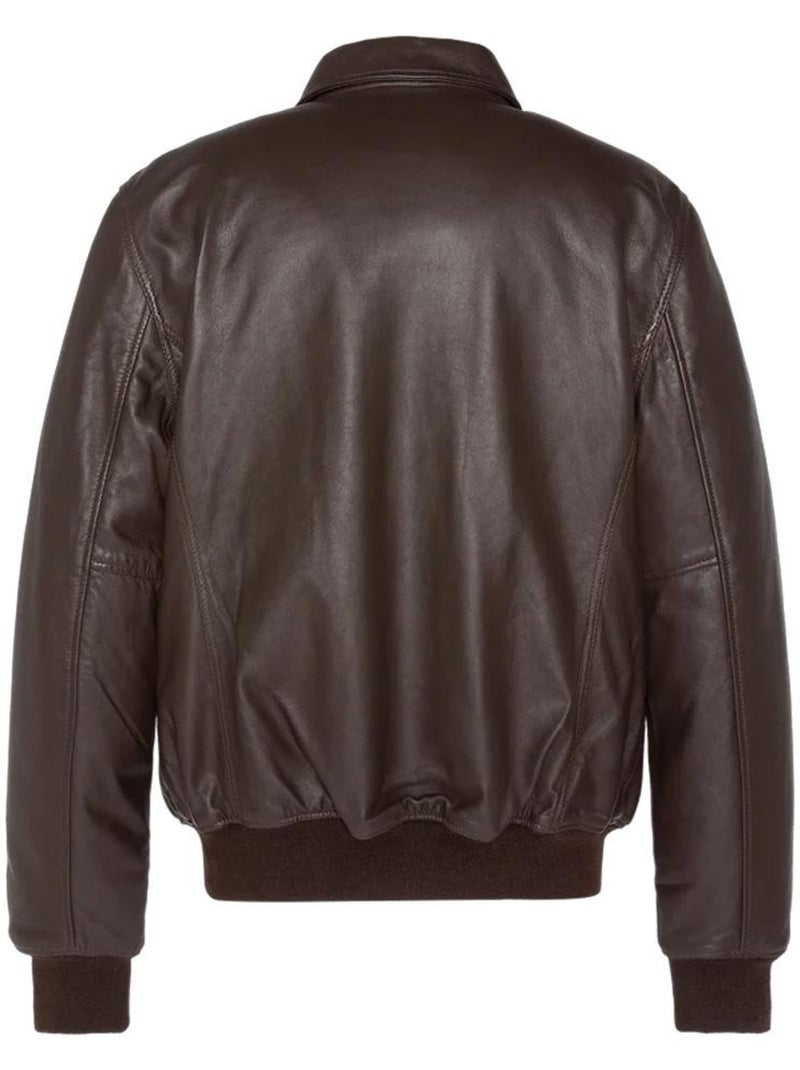 Cazadora de cuero para hombre schott Marrón capuchino - Kiabi