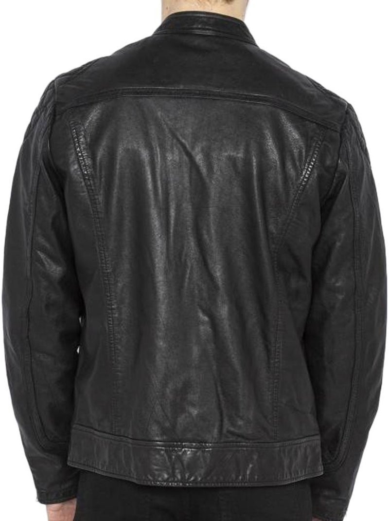 Cazadora de Cuero para Hombre Schott Negro - Kiabi