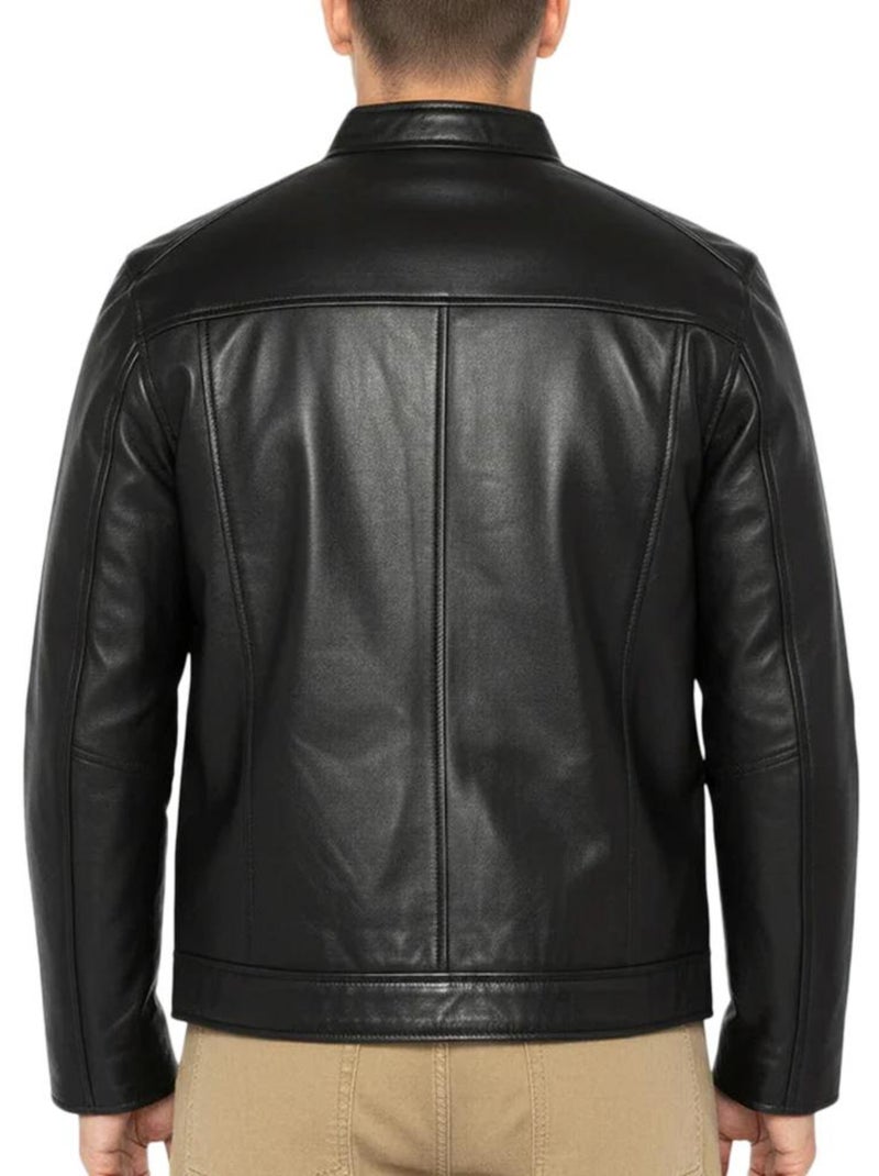 Cazadora de Cuero para Hombre Schott Negro - Kiabi