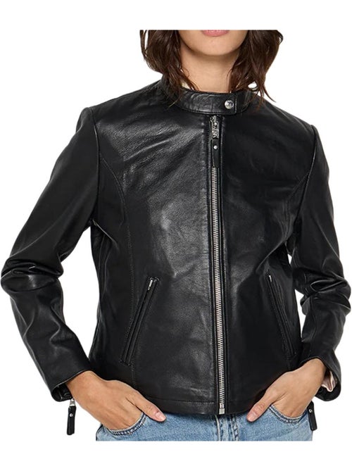 Cazadora de Cuero para Mujer Schott - Kiabi