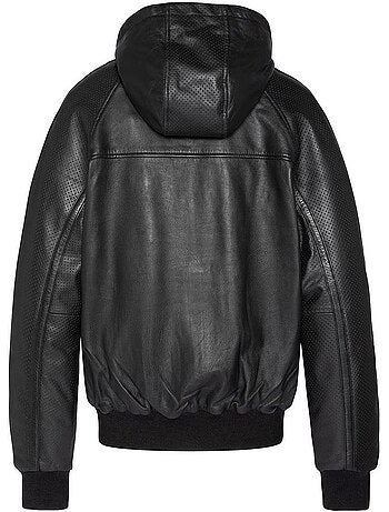 Cazadora de Cuero Schott con Capucha para Hombre