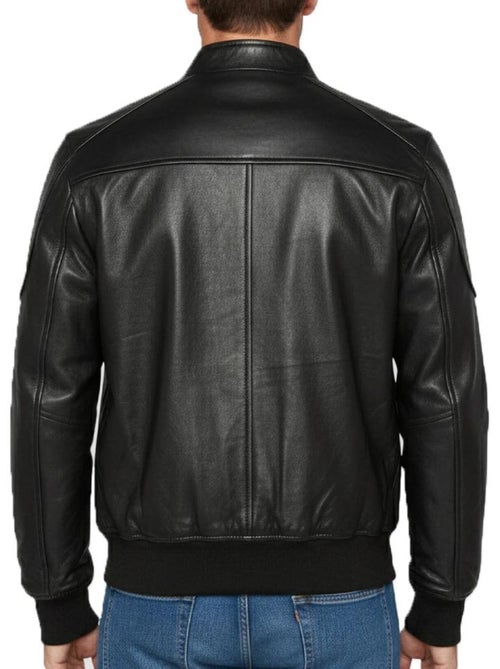 Cazadora de Cuero Schott para Hombre Estilo Motero - Kiabi