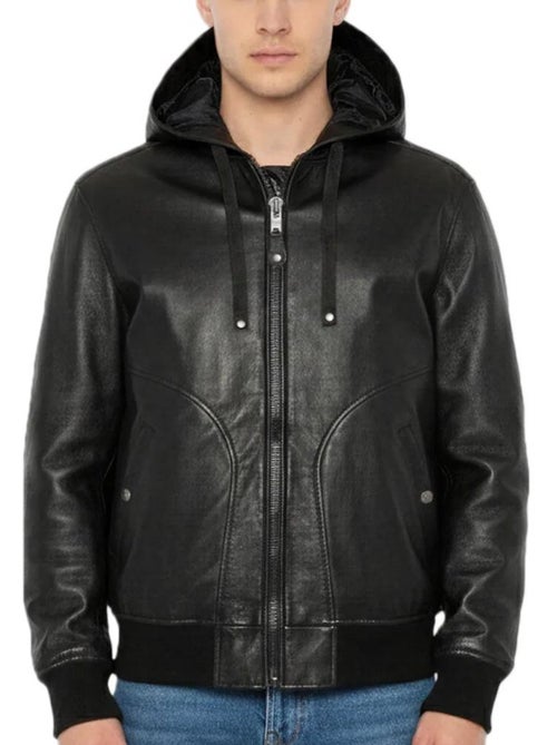 Cazadora de Cuero Schott para Hombre - Kiabi