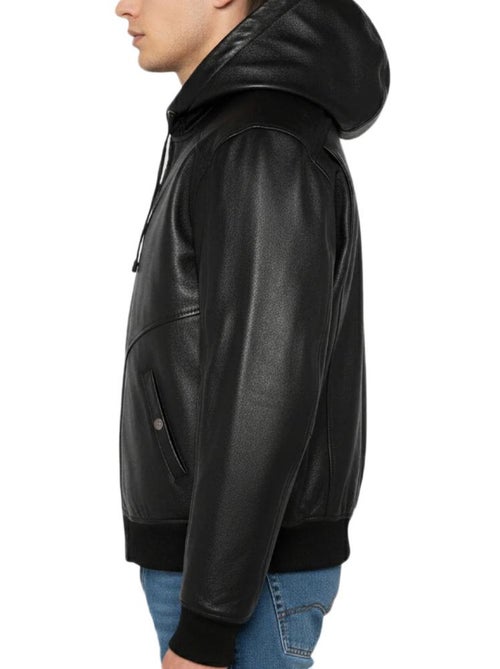 Cazadora de Cuero Schott para Hombre - Kiabi